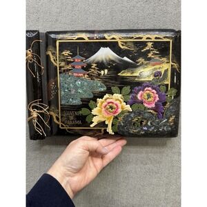 Vtg Japanese Photo Album‎ Black M Lacquer Mt Fuji